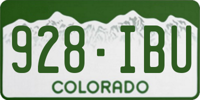 CO license plate 928IBU