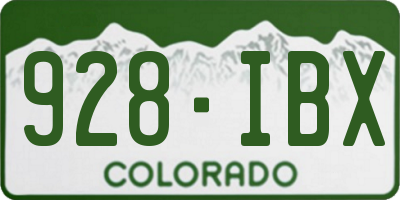 CO license plate 928IBX