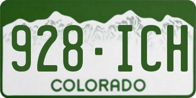 CO license plate 928ICH