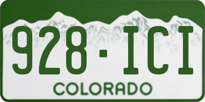 CO license plate 928ICI