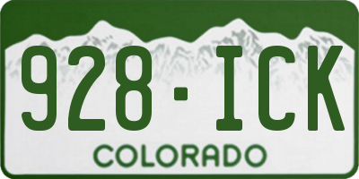 CO license plate 928ICK