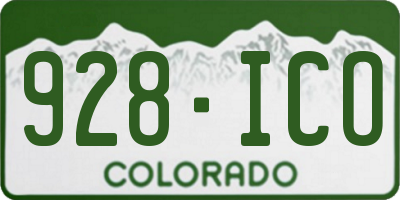 CO license plate 928ICO