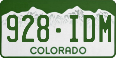 CO license plate 928IDM
