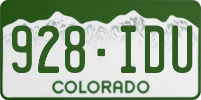 CO license plate 928IDU