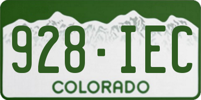 CO license plate 928IEC