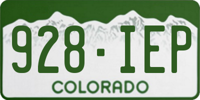 CO license plate 928IEP