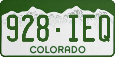 CO license plate 928IEQ