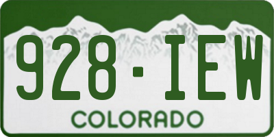 CO license plate 928IEW