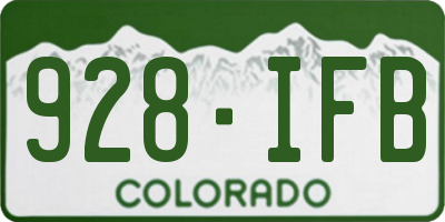 CO license plate 928IFB