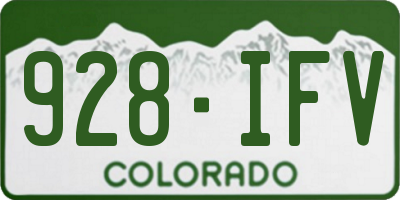 CO license plate 928IFV