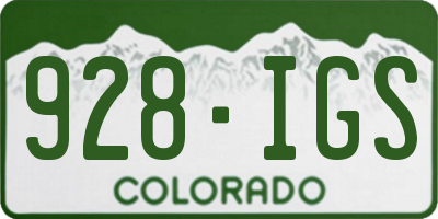 CO license plate 928IGS