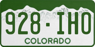 CO license plate 928IHO