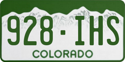 CO license plate 928IHS