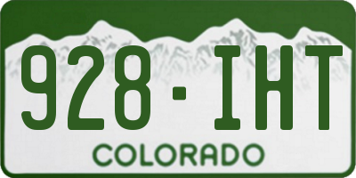 CO license plate 928IHT