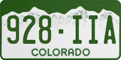CO license plate 928IIA