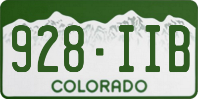 CO license plate 928IIB