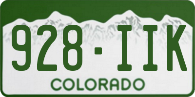 CO license plate 928IIK