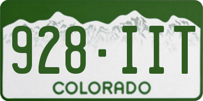 CO license plate 928IIT