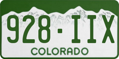 CO license plate 928IIX