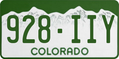 CO license plate 928IIY
