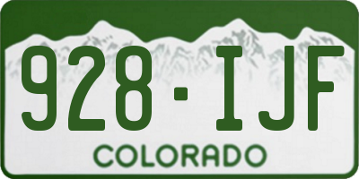 CO license plate 928IJF