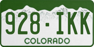 CO license plate 928IKK