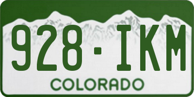 CO license plate 928IKM