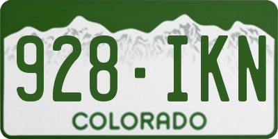 CO license plate 928IKN