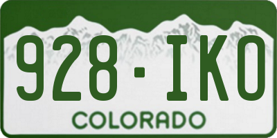 CO license plate 928IKO