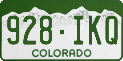 CO license plate 928IKQ