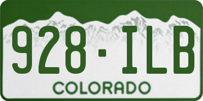 CO license plate 928ILB