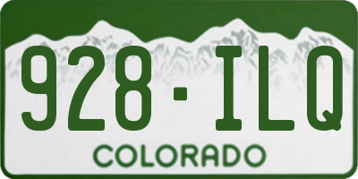 CO license plate 928ILQ
