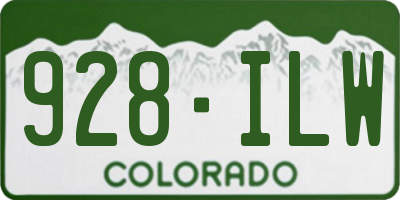CO license plate 928ILW