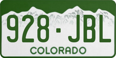 CO license plate 928JBL