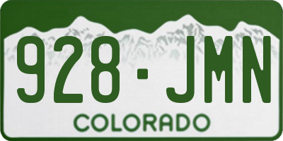 CO license plate 928JMN