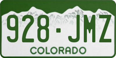 CO license plate 928JMZ