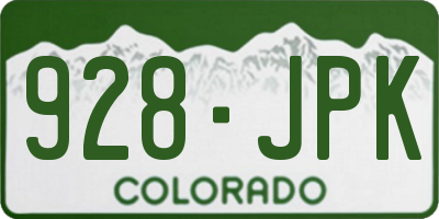 CO license plate 928JPK