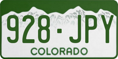 CO license plate 928JPY