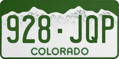 CO license plate 928JQP