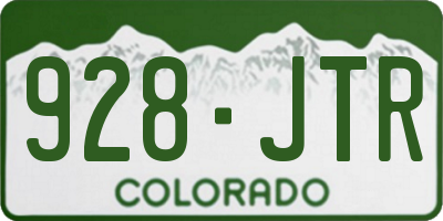 CO license plate 928JTR