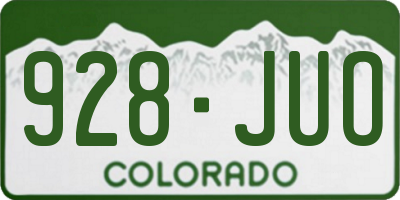 CO license plate 928JUO