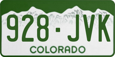 CO license plate 928JVK