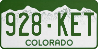 CO license plate 928KET