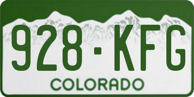 CO license plate 928KFG
