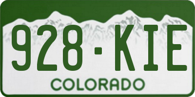 CO license plate 928KIE