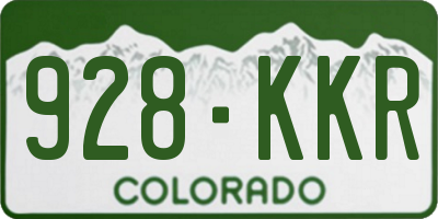 CO license plate 928KKR