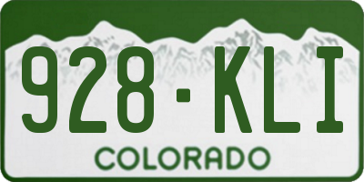 CO license plate 928KLI