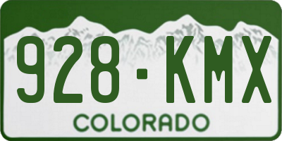 CO license plate 928KMX