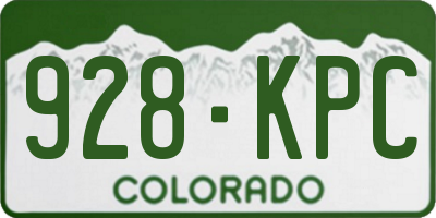 CO license plate 928KPC