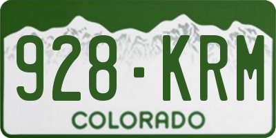 CO license plate 928KRM